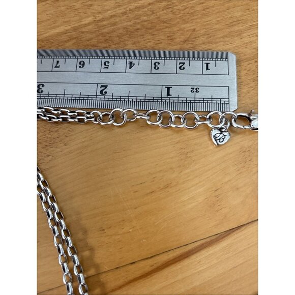 Brighton Corsage Daisy Flower Necklace Silver Tone Double Chain Extender 17-19" - Picture 9 of 12